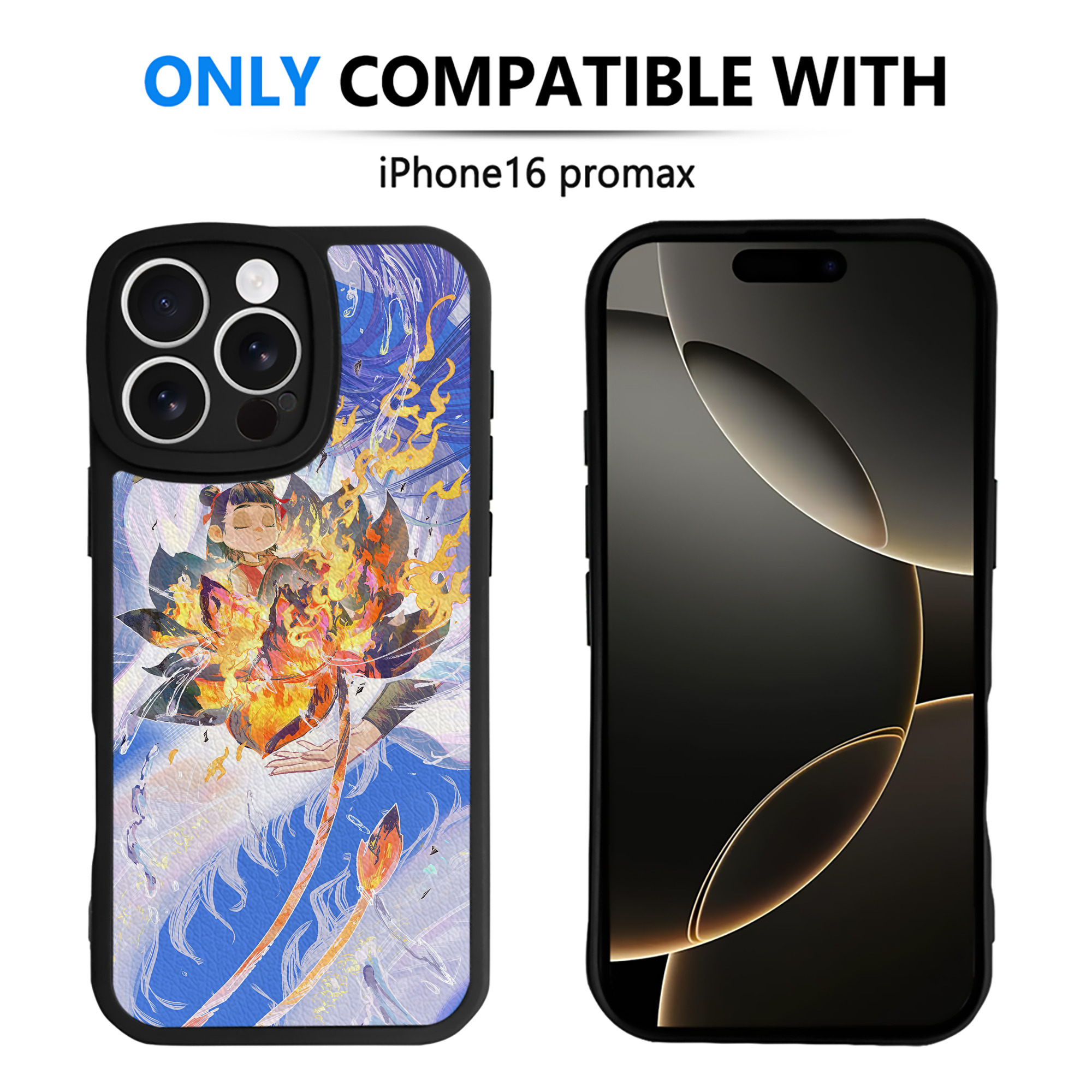 （画像用） Ne Zha 2 ナタ 魔童の大暴れ 【iPhone 16シリーズ対応】シリコンスマホケース（レザー調） 材質：シリコン